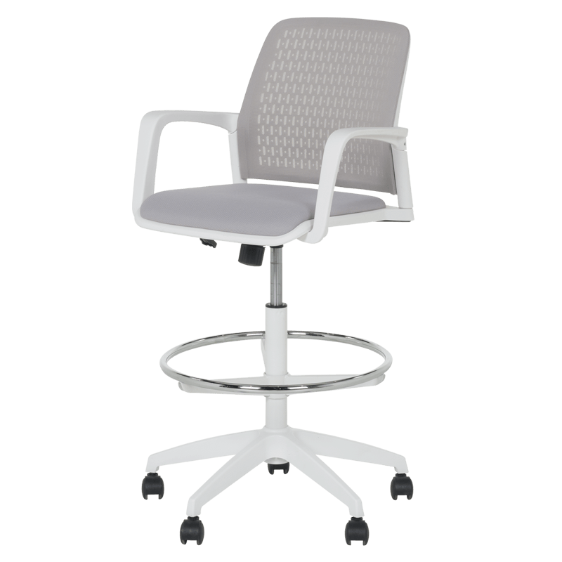 Работен офис стол Carmen 7556 W - светлосив - Image 3
