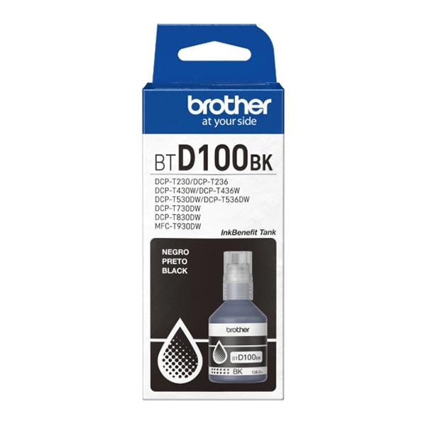 Оригинално мастило за принтер Brother BT-D100BK
