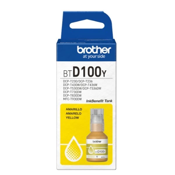 Оригинално мастило за принтер Brother BT-D100Y