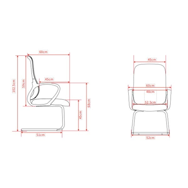 Посетителски стол RFG Mojito M, дамаска и меш, метална основа, до 120 kg, черен - Image 6