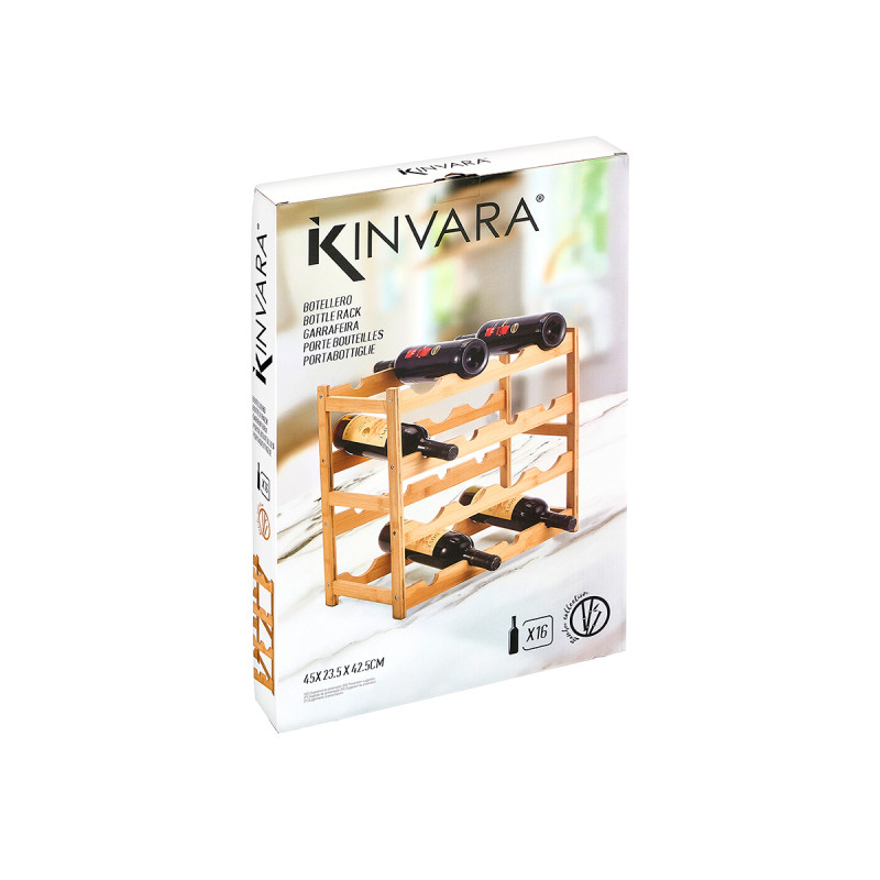 Поставка за бутилки Kinvara, бамбук, за 16 бутилки - Image 4